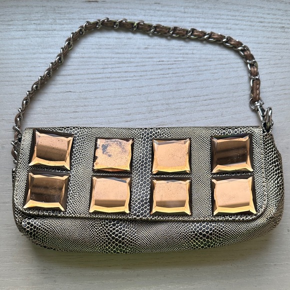 Handbags - Gold and Silver Chain Clutch